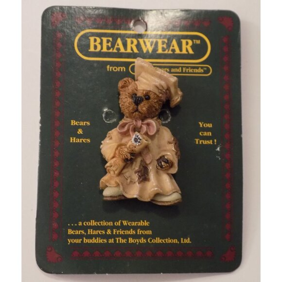 Boyds Bears Bearwear Brooch Lapel Pin 1995 Bailey...The Graduate Vintage - 26109 - Picture 2 of 4